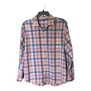 Tommy Bahama Sarasota Stretch Multicolor Plaid Button Down Shirt Size XL